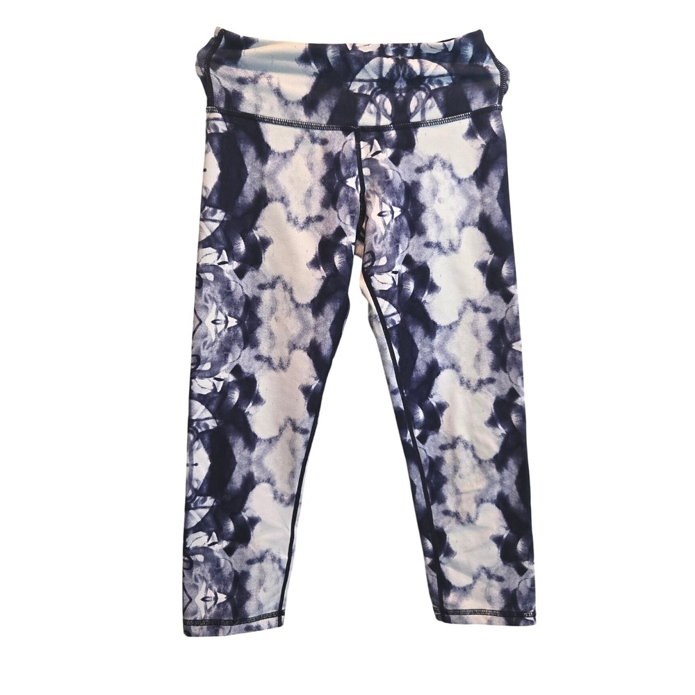 Lululemon Athletica Women's Crop Leggings Blue White Patterned Size 2‎